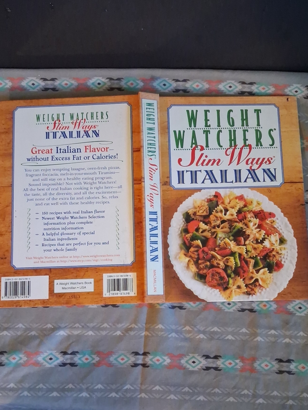 Weight Watchers Slim Ways Italian Cookbook - White, Green & Orange Cover